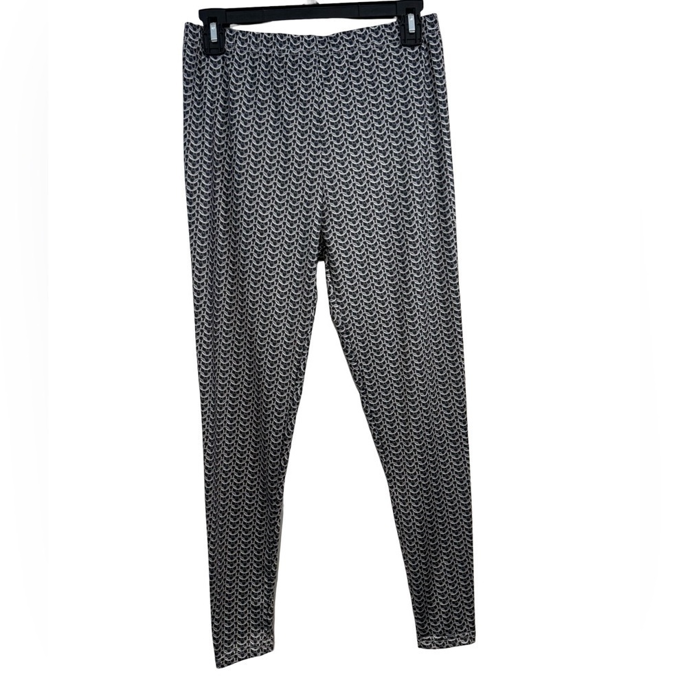 Chain Link Design Black and Gray Leggings Juniors Girls Size L ☀️